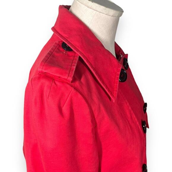 LK BENNETT LONDON Double Breasted Coat Jacket Regal Kate Middleton Pleated Red - Picture 3 of 16